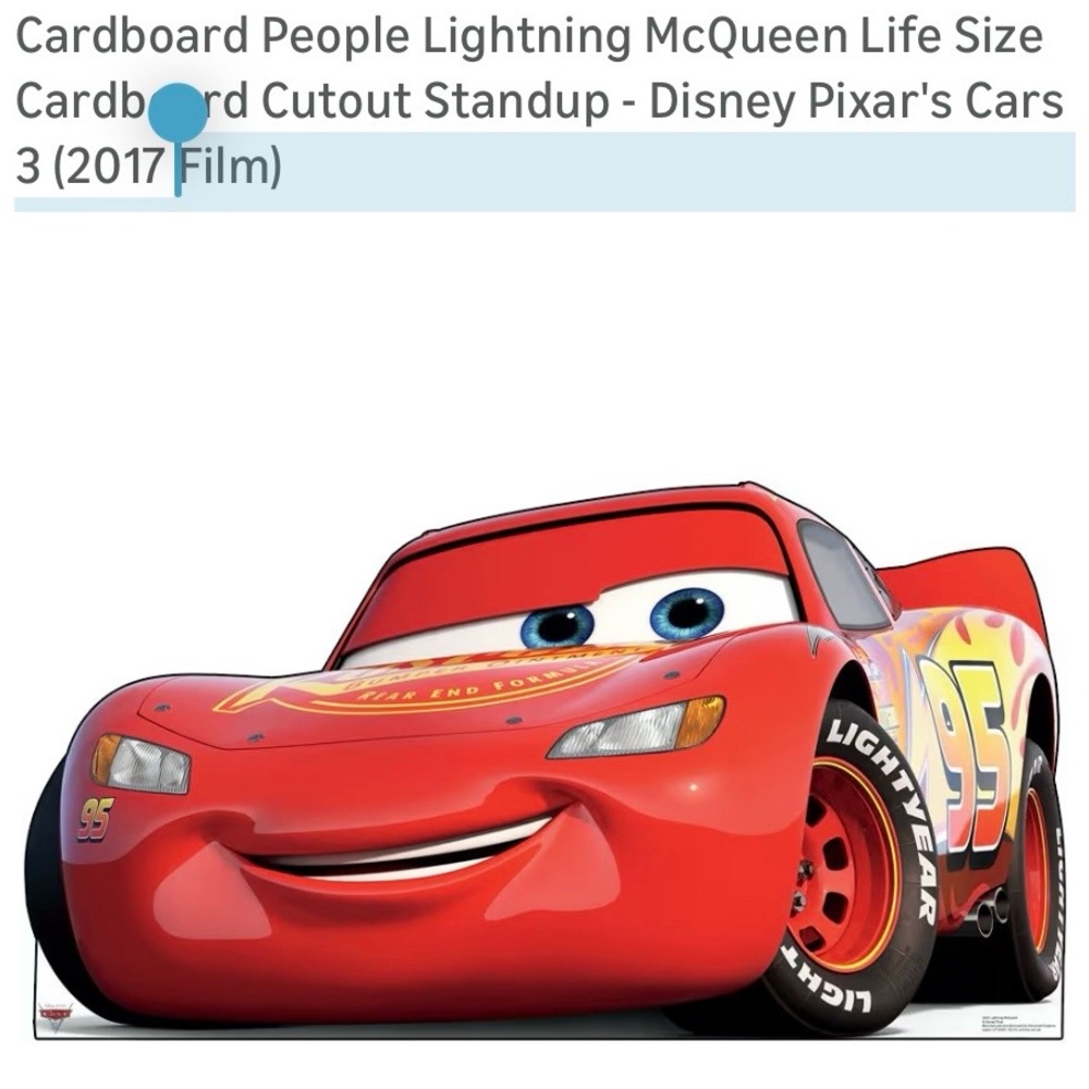 Disney Pixar Standup Cardboard lighting McQueen